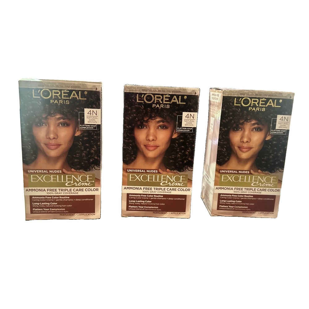 L'OREAL Paris Universal Nudes Hair Color Dye 4N Natural Dark Brown  3 Pack -NEW